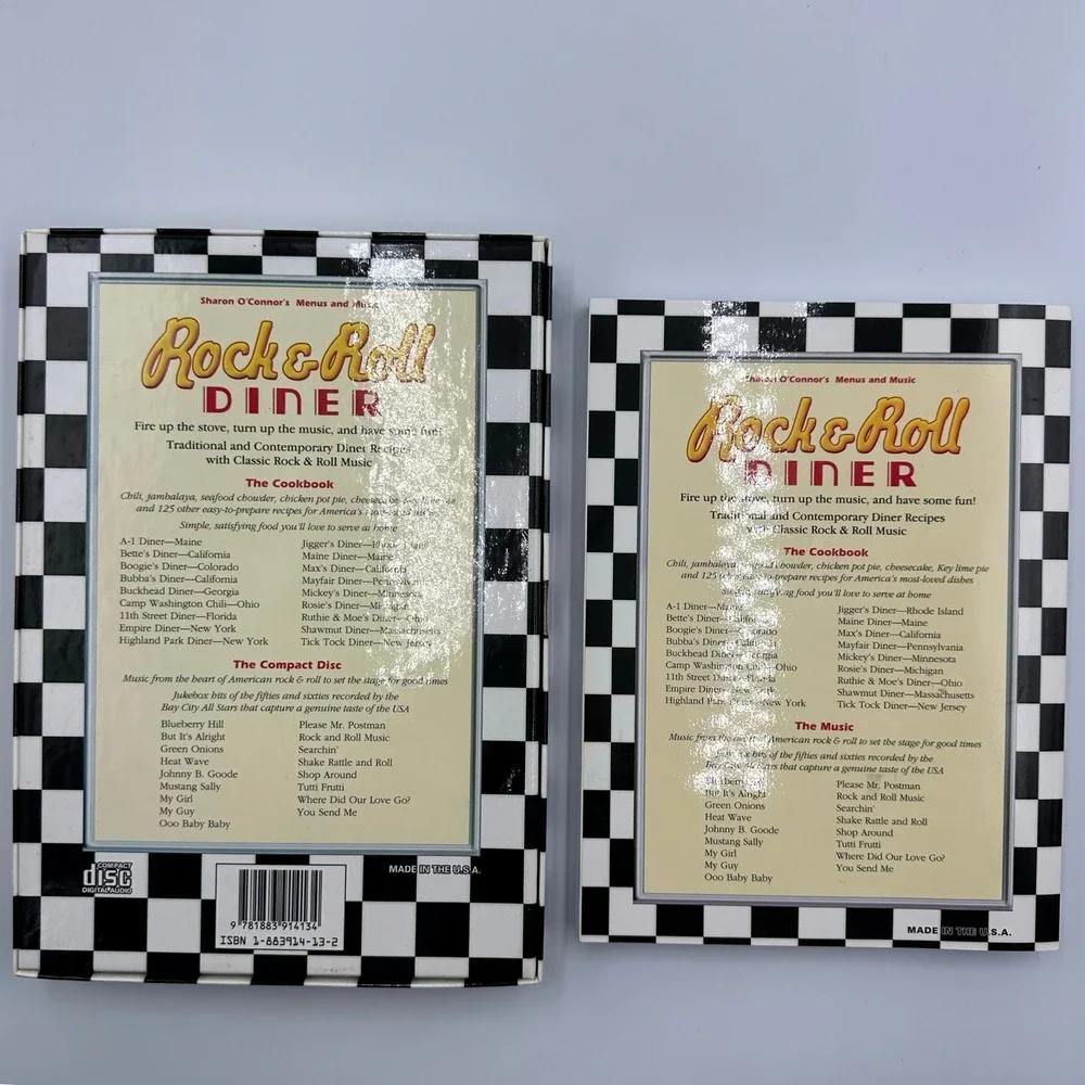 Rock & Roll Diner O'Connor 1996 Boxed Set Book & CD Menus Music Vol X Very Good - Picture 8 of 8